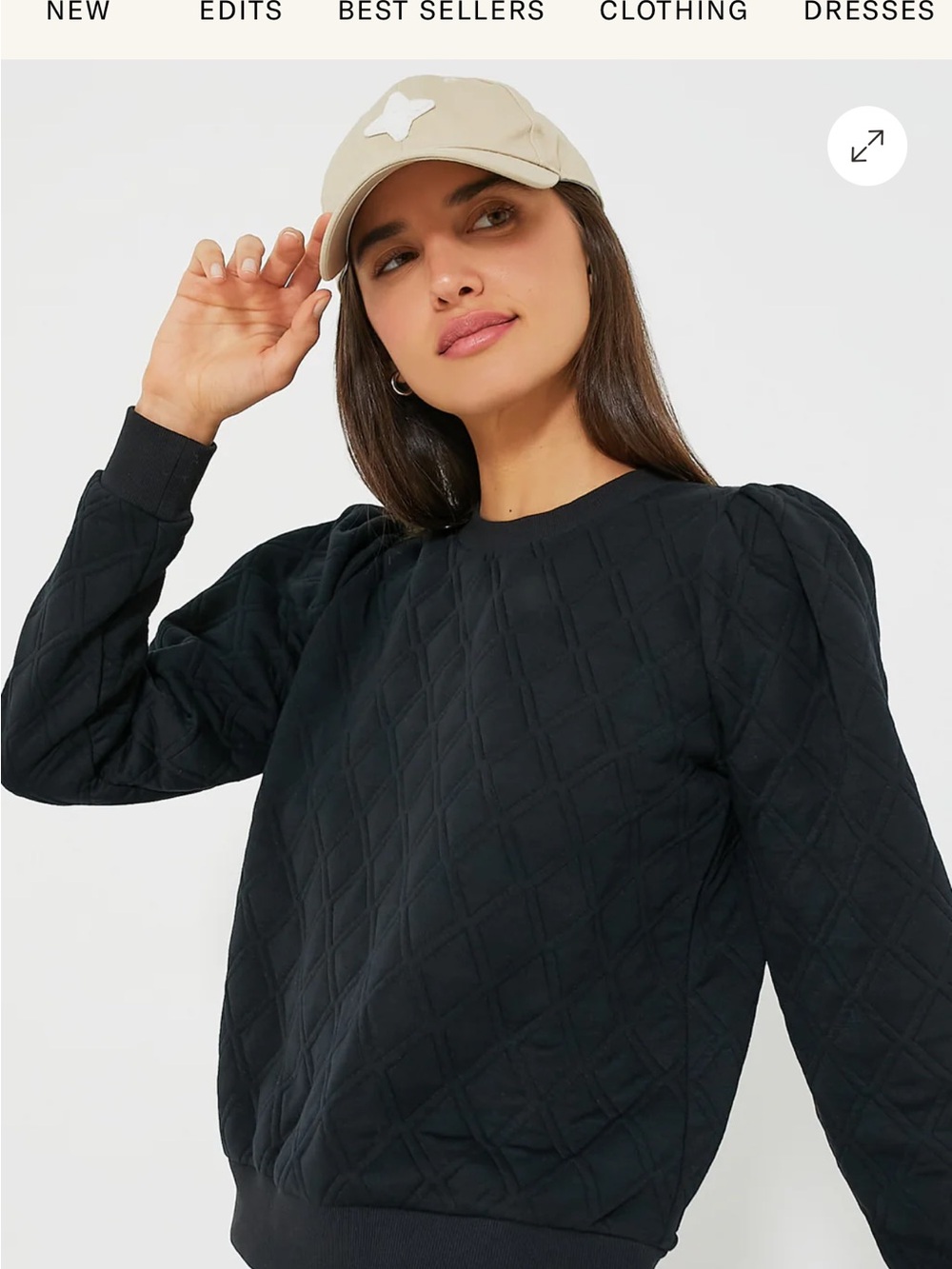 Tuckernuck Sport Black Quilted Puff Sleeve Campbell Pullover - SOLD OUT ONLINE!